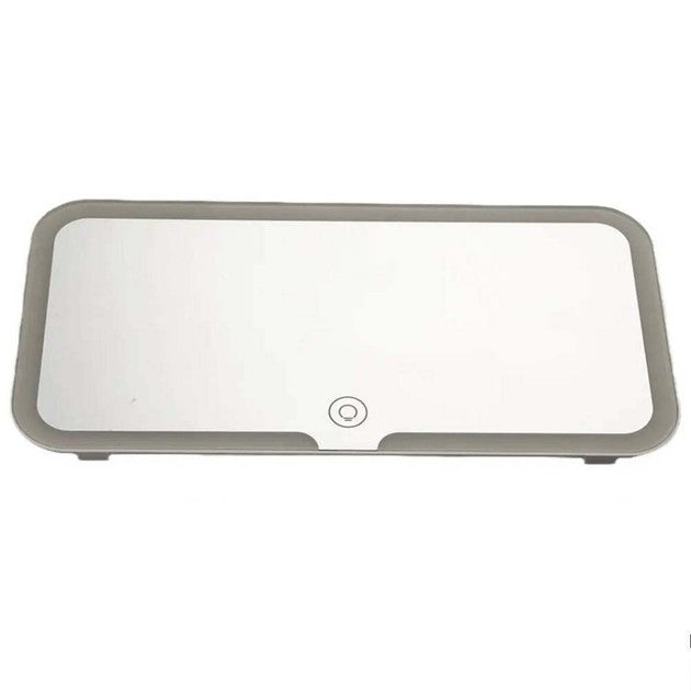 Espejo Tocador LED para Visera de Auto (recargable, con luz regulable, diseño universal)