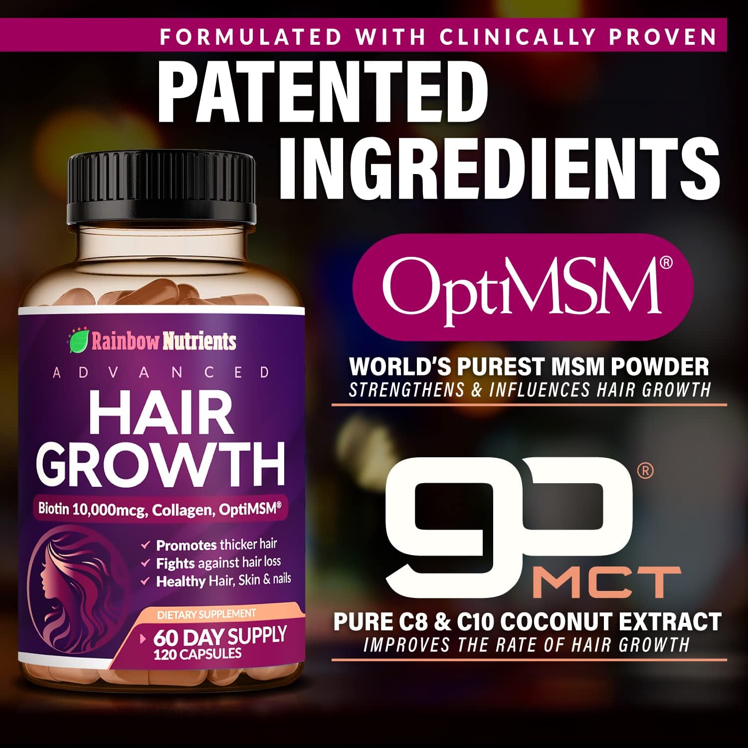 Hair Growth Rainbow Nutrients - Vitaminas para el crecimiento del cabello
