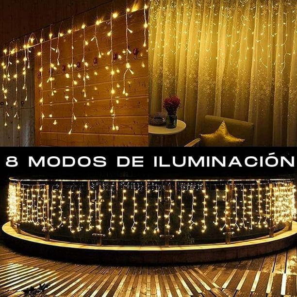 Luces de Cortina LED con Control Remoto para Decoraciones Navideñas en Interiores y Exteriores