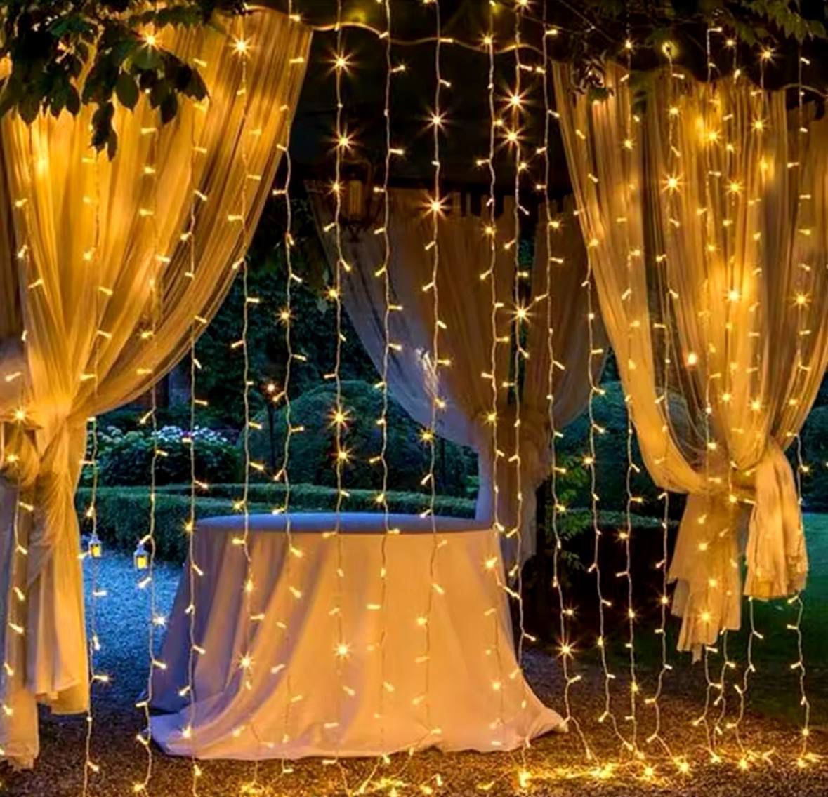 Luces de Cortina LED con Control Remoto para Decoraciones Navideñas en Interiores y Exteriores